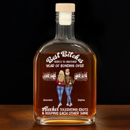 Gift For Bestie,Best friends' Hobby,Happy - Here's To Another Year Of Bonding Over Alcohol Best Friends - Personalized Whiskey Bottle