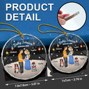 New Dad,New baby,New Mom,Christmas,Pet Lovers,Pet Couple,Happy - Expecting Parents Baby Arriving Dog Parents To Human Parents - Personalized Circle Glass Ornament