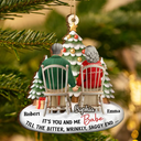 Christmas,Gift For Couples,Old Couples,Gift For Wife,Funny - Couple It's You And Me Till The Bitter Wrinkly - Personalized Custom Shaped Wooden Ornament