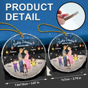 Christmas,New baby,New Mom,New Dad,Happy - Expecting Parents Baby Arriving The More The Merrier - Personalized Circle Glass Ornament