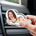 Gift For Couples,Gift For Husband,Gift For Wife,Gift For Boyfriend,Gift For Girlfriend,Gift For Women,Gift For Men,Funny,German - Eigenes Foto Fahr Vorsichtig Ich Liebe Dich - Personalisierter Acryl Auto Lüftungsclip