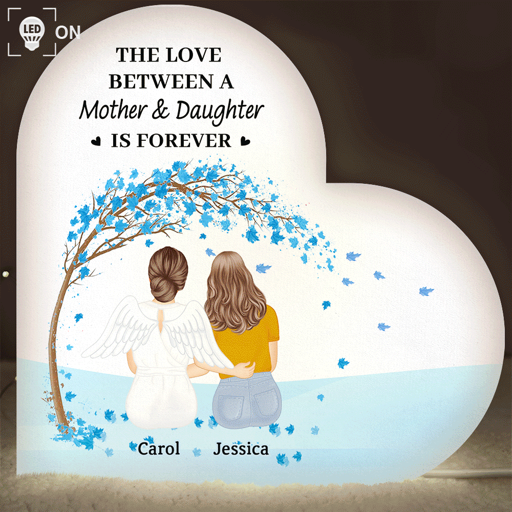 Gift For Women,Gift For Mother,Single Mom, Daughters,Sons,Children,Love - The Love Between A Mother & Her Daughters Sons - Personalized Custom Shaped Light Box
