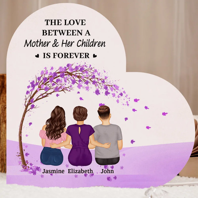 Gift For Women,Gift For Mother,Single Mom, Daughters,Sons,Children,Love - The Love Between A Mother & Her Daughters Sons - Personalized Custom Shaped Light Box