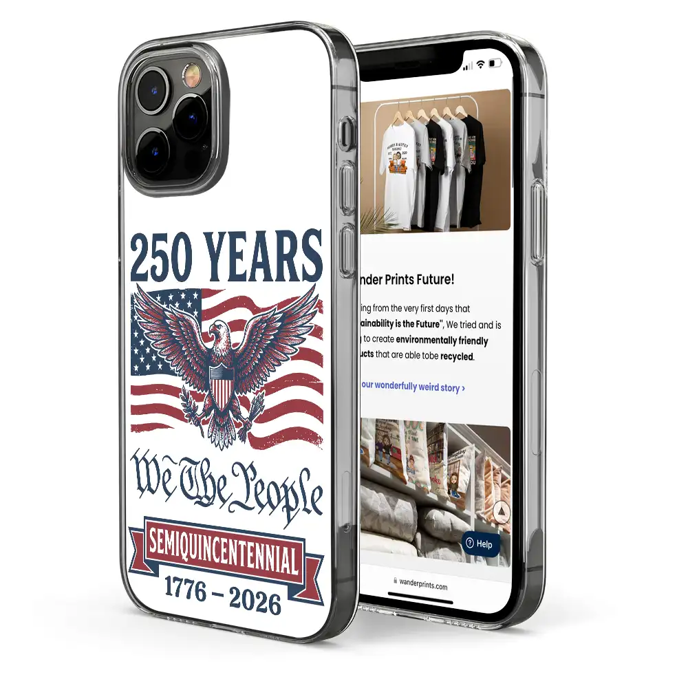 Independence Day,America 250th,Gift For Yourself,Happy,No Custom,Gift For Women,Gift For Men - Semiquincentennial Eagle 250th Anniversary We The People - Personalized Clear Phone Case