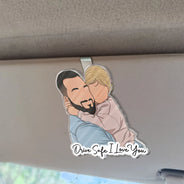 Custom Photo,Gift For Father,Dad - Children,Happy,Non-Eng,Photo,Photo - Faceless Portrait,Adorable - Custom Photo Faceless Portrait Drive Safe Daddy I Love You - Personalized Custom Shaped Acrylic Car Visor Clip