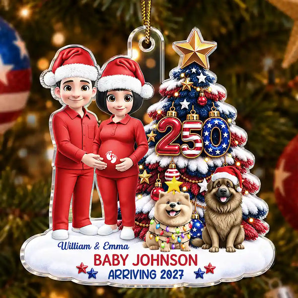 Baby's First Christmas Expecting Mom Gift - Personalized A250 Acrylic Ornament