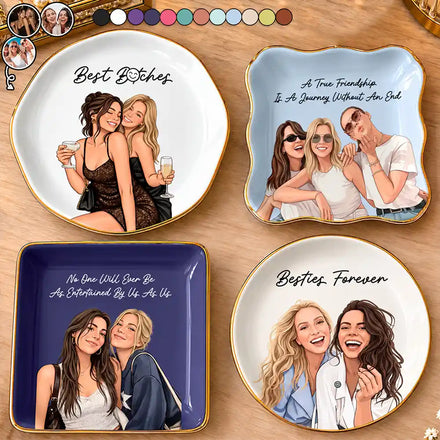 Just Because Birthday Gift For Best Friend - Personalized Custom Photo Ring Dish