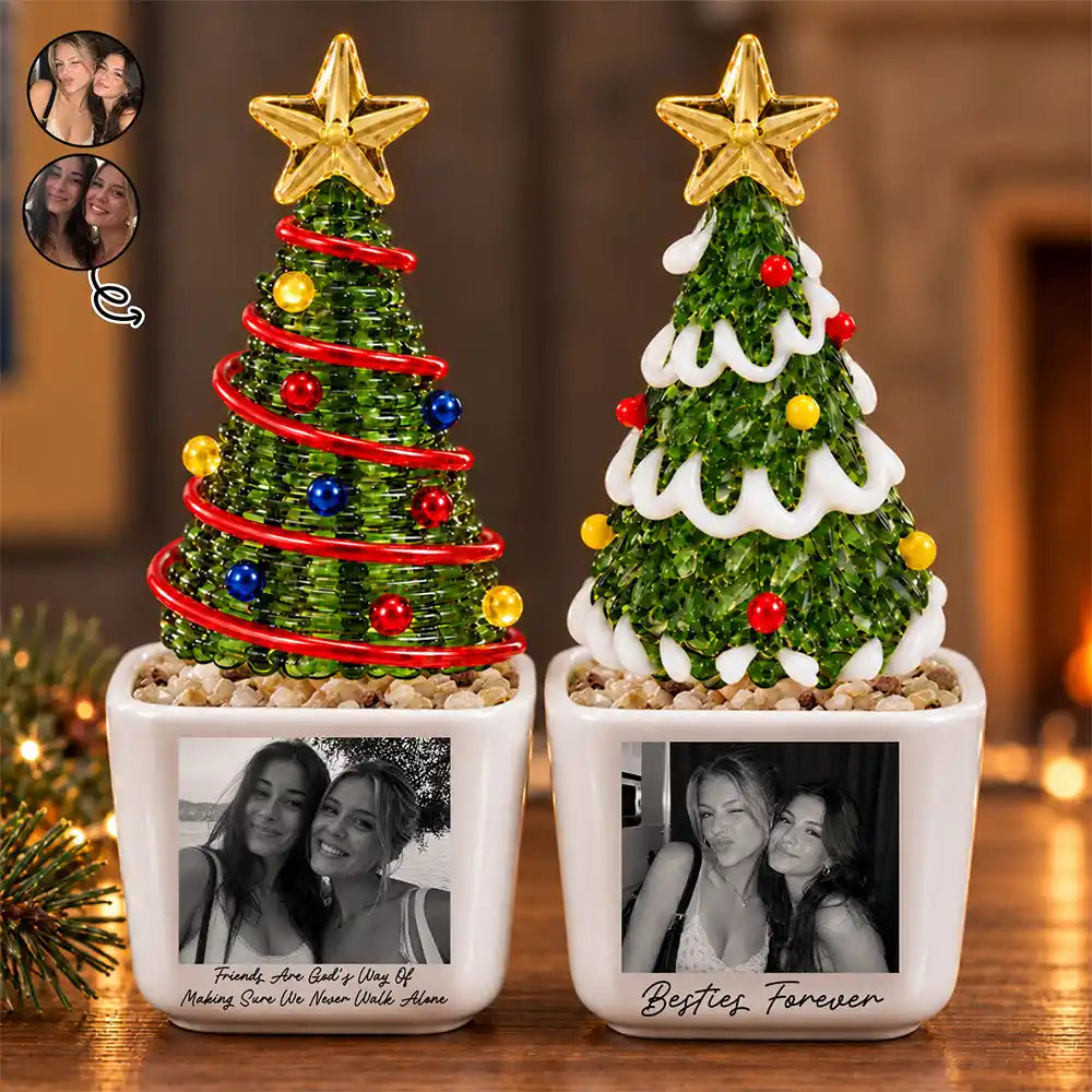 Gift For Best Friend - Personalized Custom Photo Glass Flower Plant Po ...
