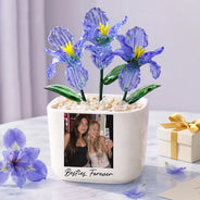 Afro Besties,Christmas,Custom Photo,Gift For Bestie,Humorous,Upload Full Photo - Gift For Best Friend - Personalized Custom Photo Glass Flower Plant Pot