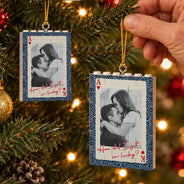 Christmas,Custom Photo,Gift For Couples,Old Couples,Romantic,Upload Full Photo - Christmas Gift For Couple - Personalized Custom Photo King & Queen Building Blocks Ornament