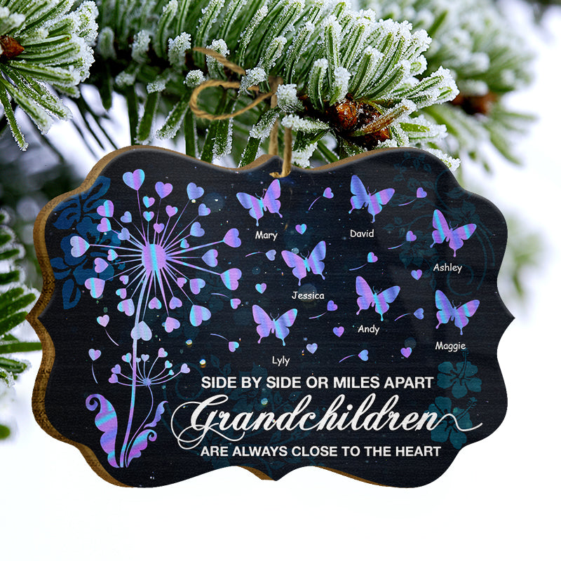 Grandchildren Are Always Close To The Heart Butterfly - Gift For Grandma - Personalized Custom Wooden Ornament