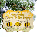 Grandma's Reason To Bee Happy - Gift For Grandmother - Personalized Custom Wooden Ornament