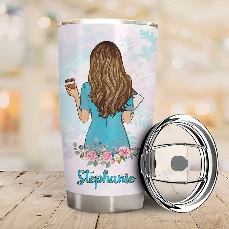 Coffee Scrubs And Rubber Gloves - Gift For Nurses - Personalized Custom Tumbler