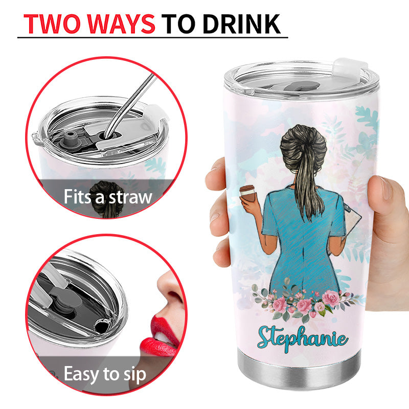 Coffee Scrubs And Rubber Gloves - Gift For Nurses - Personalized Custom Tumbler