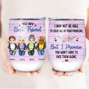 Affrontez-les seul(e) - Cadeau pour meilleurs amis, BFF - Verre à vin personnalisé