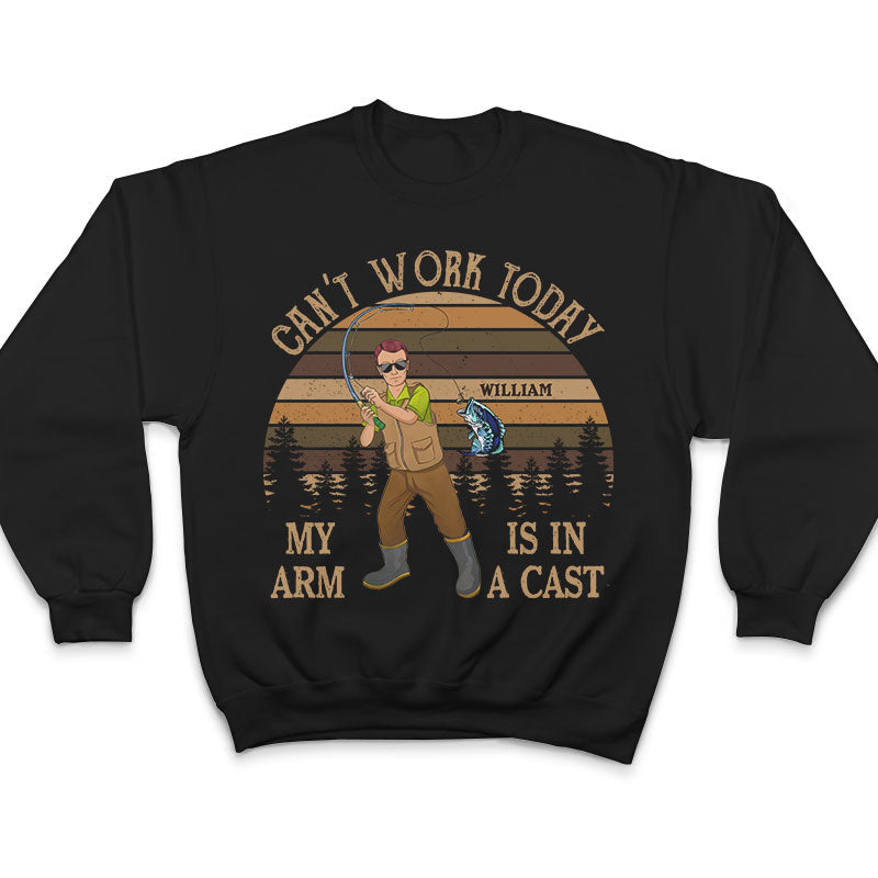 Je ne peux pas travailler aujourd'hui, pêche - T-shirt personnalisé