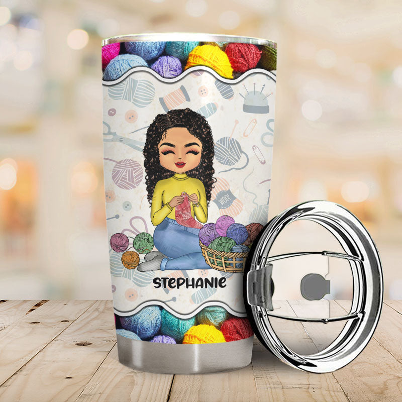 Punching People Is Frowned Upon - Gift For Crochet - Personalized Custom Tumbler