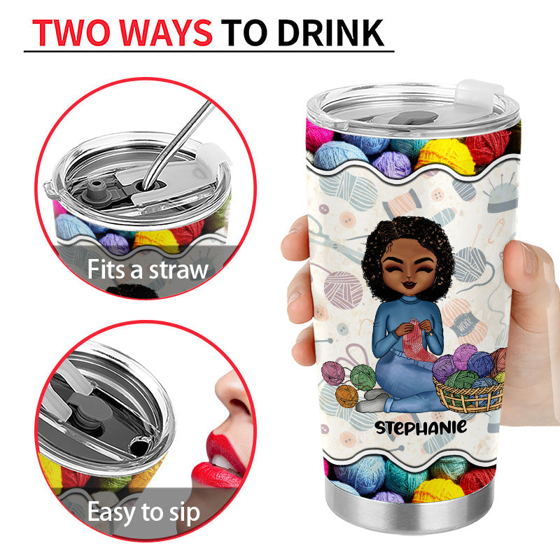 Punching People Is Frowned Upon - Gift For Crochet - Personalized Custom Tumbler