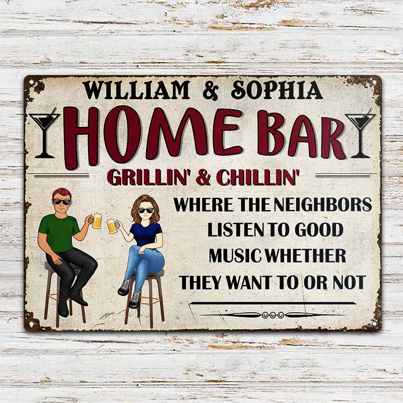 Garage Bar - Cadeau pour papa - Panneaux métalliques classiques personnalisés