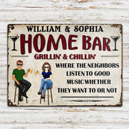 Garage Bar - Cadeau pour papa - Panneaux métalliques classiques personnalisés