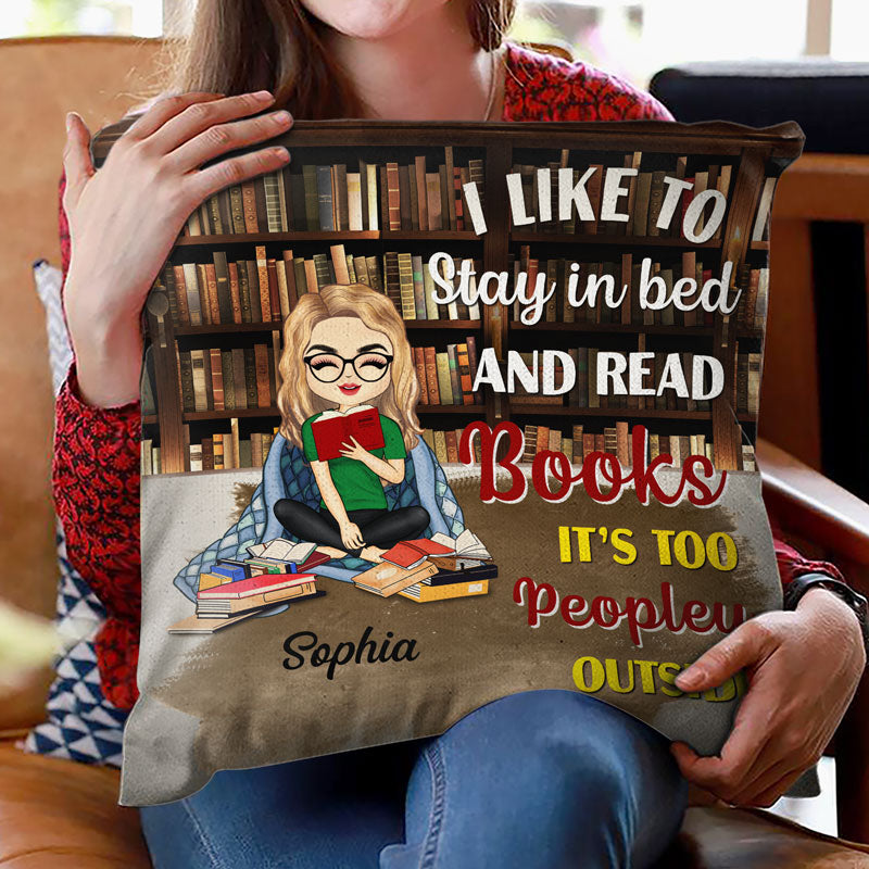 Couverture de lecture « Just A Girl Who Loves Books » – Cadeau pour les amoureux des livres – Oreiller personnalisé