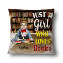 Couverture de lecture « Just A Girl Who Loves Books » – Cadeau pour les amoureux des livres – Oreiller personnalisé