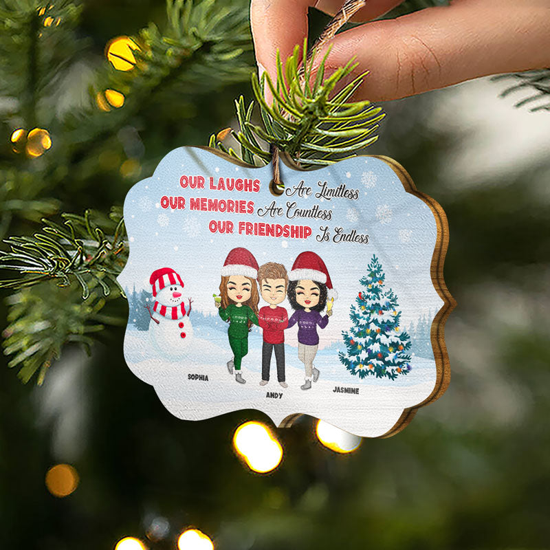 Notre amitié est infinie - Cadeau de Noël pour meilleure amie - Décoration en bois personnalisée