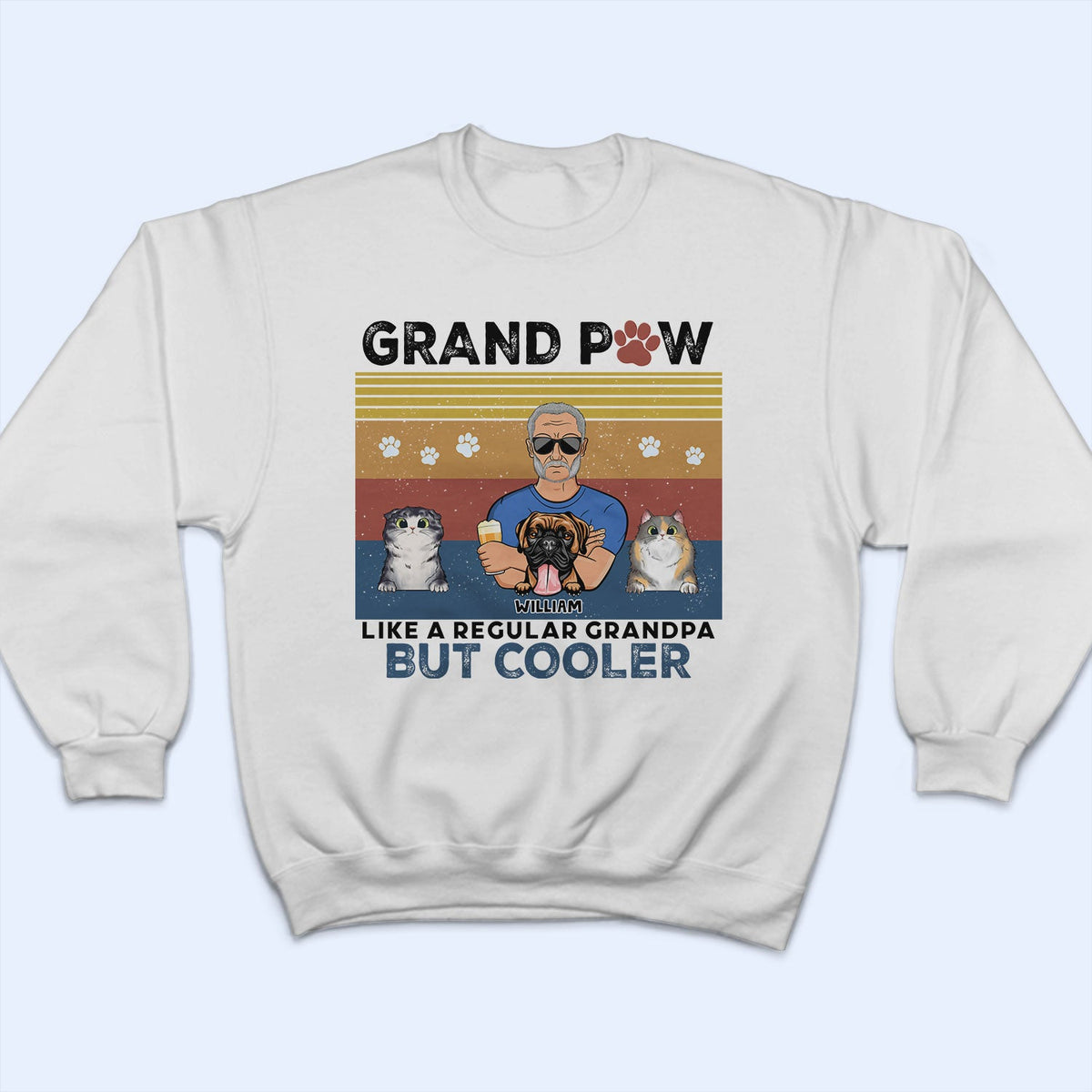 Les amoureux des animaux aiment les grands-parents, mais en plus cool ! Cadeau pour les amoureux des chiens et des chats ! T-shirt personnalisé