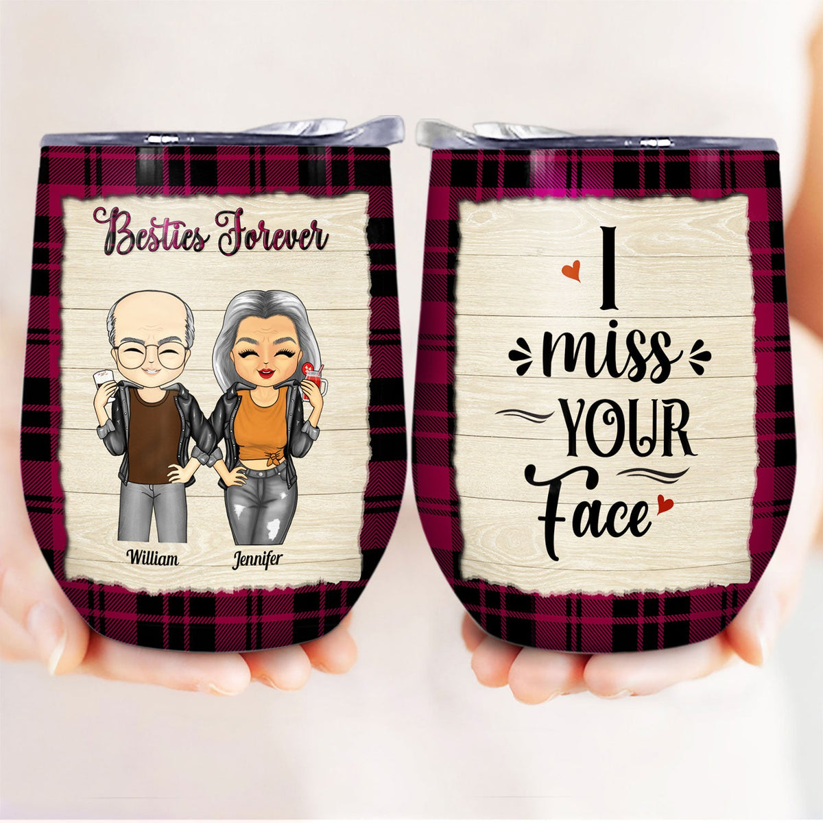 Best Friends Never Too Far To Wine Together - Gift For BFF Besties & Siblings - Personalized Custom Wine Tumbler