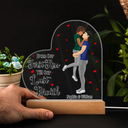 Kissing Couple I Love You - Anniversary, Birthday Gift For Spouse, Lover, Husband, Wife, Boyfriend, Girlfriend, Married Couples - Personalized Custom 3D Led Light Wooden Base