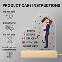 Kissing Couple I Love You - Anniversary, Birthday Gift For Spouse, Lover, Husband, Wife, Boyfriend, Girlfriend, Married Couples - Personalized Custom 3D Led Light Wooden Base