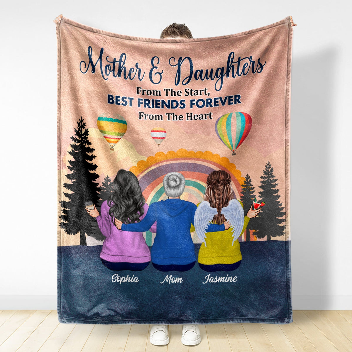 Mother Daughter Linked Forever - Gift For Mother - Personalized Custom Blanket