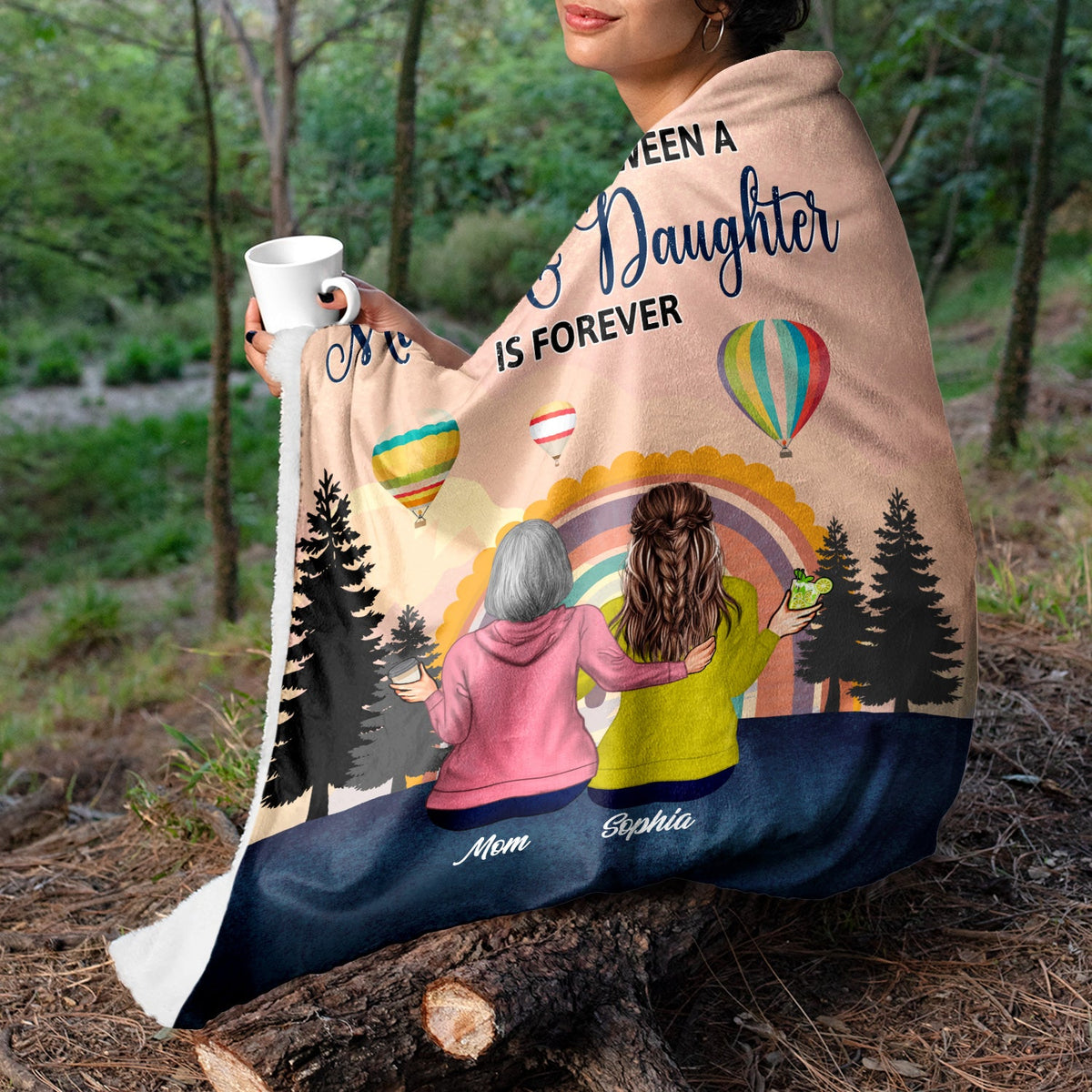 Mother Daughter Linked Forever - Gift For Mother - Personalized Custom Blanket