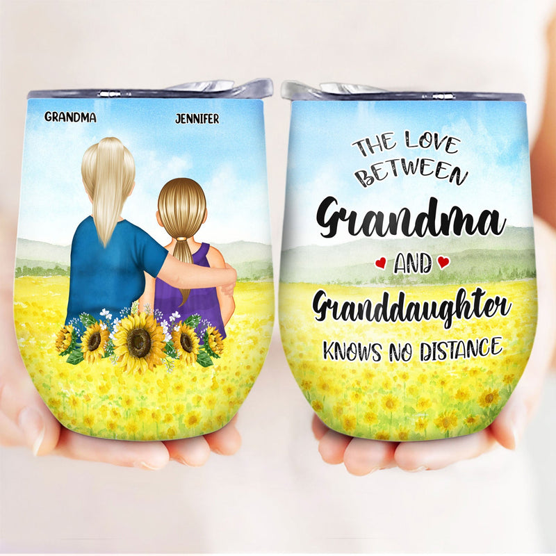 Mother Daughter Linked Together Watercolor Style - Birthday, Family Gift For Mom, Grandma, Granddaughter, Women - Personalized Custom Wine Tumbler