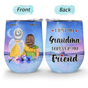 Mother Daughter Linked Together Watercolor Style - Birthday, Family Gift For Mom, Grandma, Granddaughter, Women - Personalized Custom Wine Tumbler