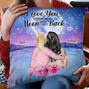 Love You To Moon And Back Beach - Gift For Mother, Mom, Grandma - Personalized Custom Pillow
