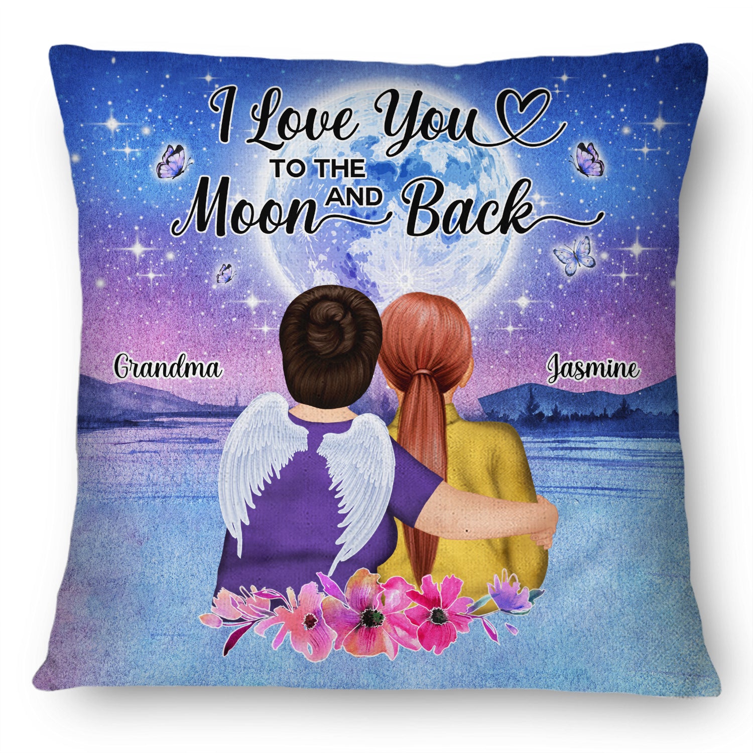 Love You To Moon And Back Beach - Gift For Mother, Mom, Grandma - Personalized Custom Pillow