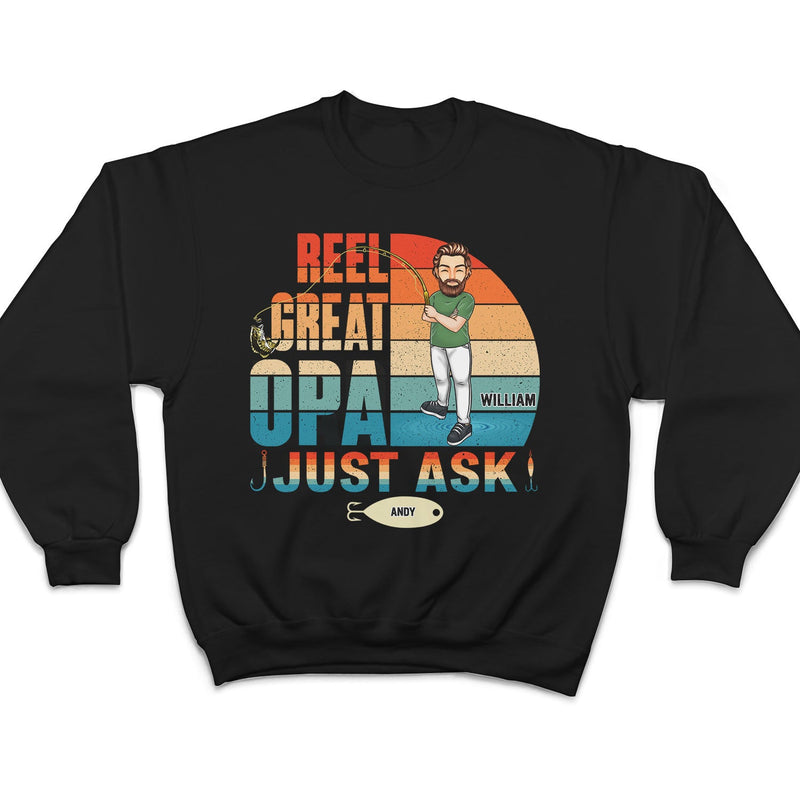 Reel Cool Dad Reel Great Dad - Cadeau d'anniversaire, cadeau de famille pour papa, père, grand-père, pêcheurs, amateurs de pêche - T-shirt personnalisé