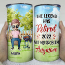 I Don't Give A Sip I'm Retired - Retirement Gift, Gift For Grandparents - Personalized Custom 4 In 1 Can Cooler Tumbler