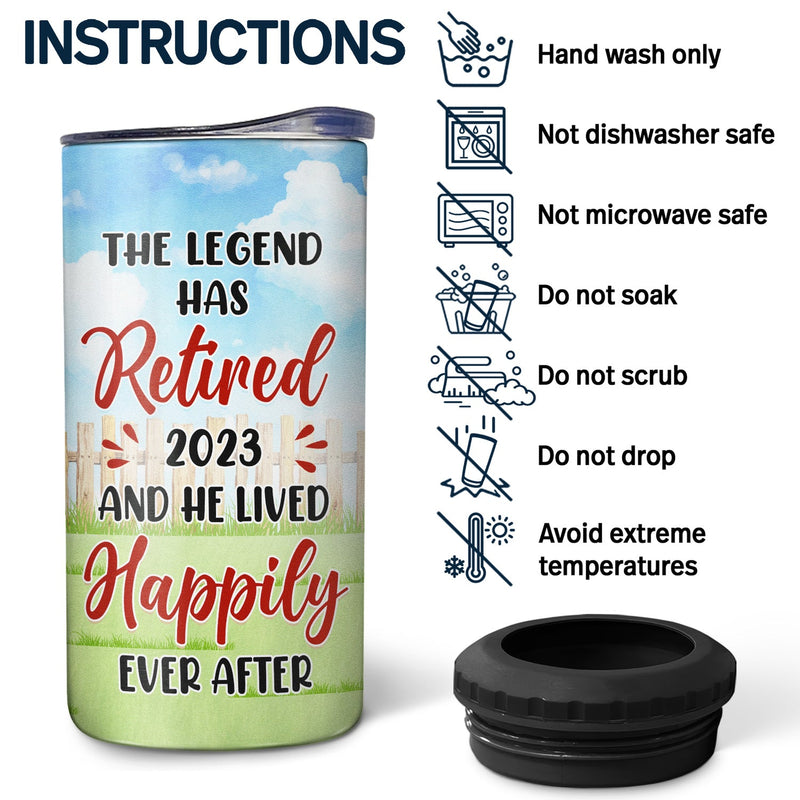 I Don't Give A Sip I'm Retired - Retirement Gift, Gift For Grandparents - Personalized Custom 4 In 1 Can Cooler Tumbler