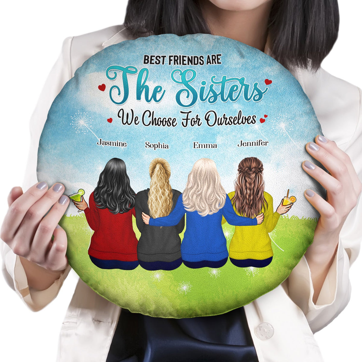 Our Friendship Will Always Remain - Birthday Gift For Besties, BFF Best Friends, Siblings, Sisters, Girls - Personalized Custom Round Pillow