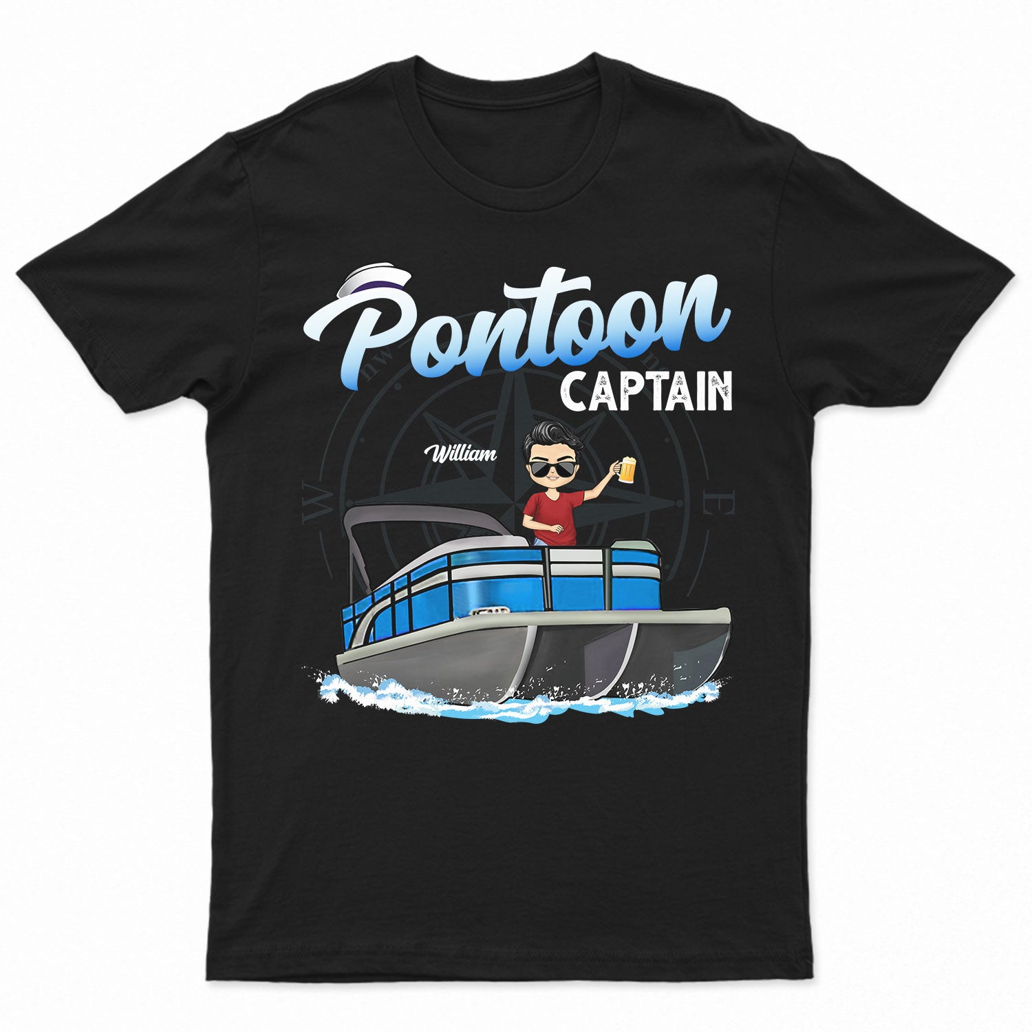 Boating Pontoon Captain - Birthday, Traveling, Cruising Gift For Pontooning Lovers, Travelers, Beach Lovers - Personalized Custom T Shirt