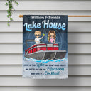 Ponton au bord du lac, on ne cache pas sa folie ! Décoration d'intérieur, de jardin, de maison au bord du lac, cadeau pour les amateurs de pontoning, les couples, le mari et la femme ! Drapeau personnalisé