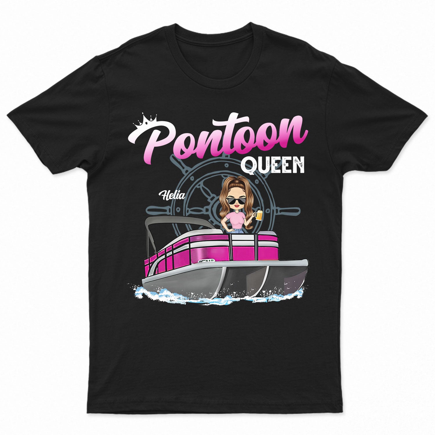 Boating Pontoon Queen - Birthday Gift For Pontooning Lovers, Lake Lovers, Travelers, Women - Personalized Custom T Shirt