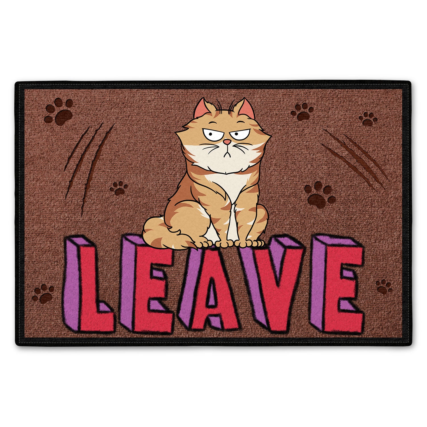 Leave Funny Cats - Home Decor Gift For Cat Lovers - Personalized Doormat
