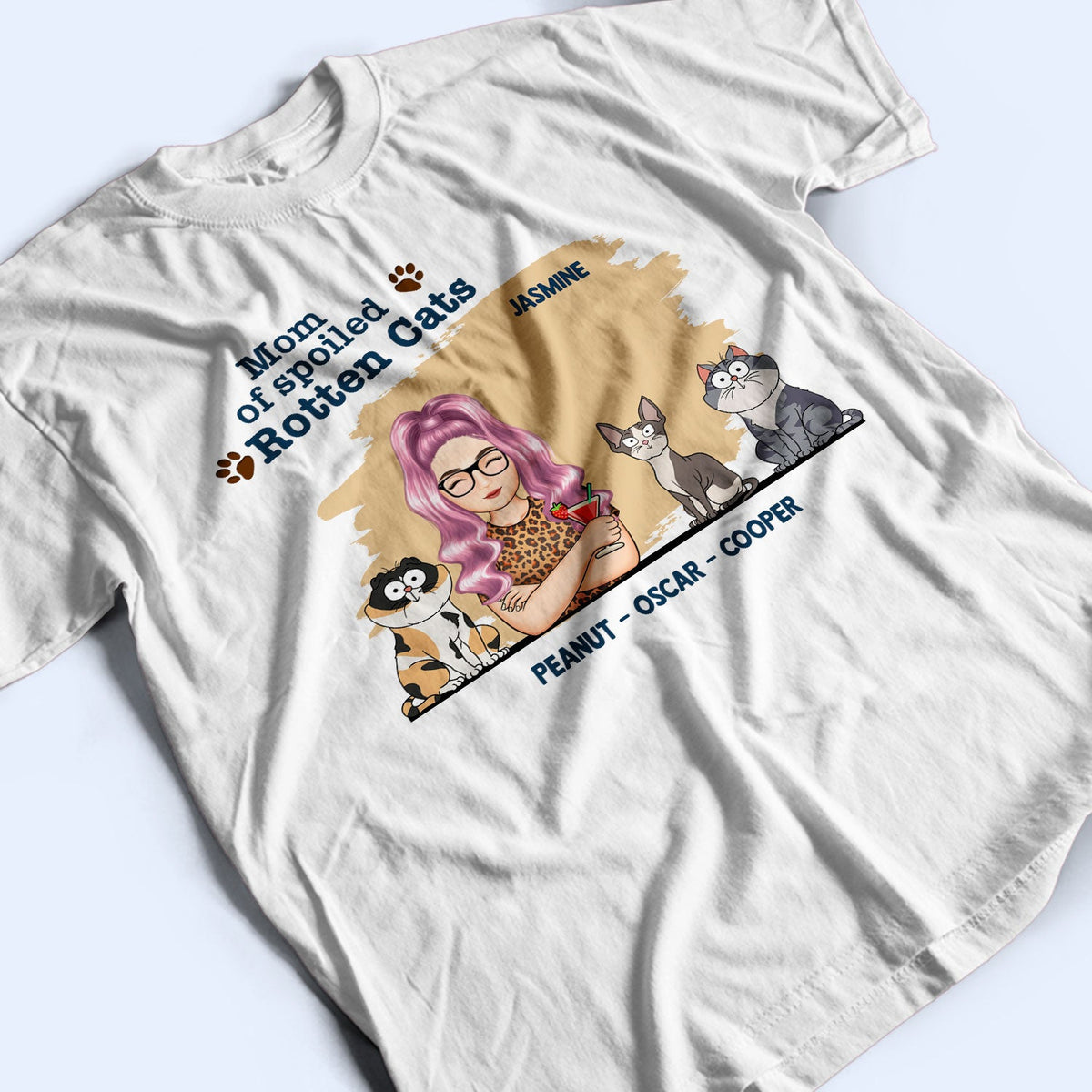 Mom Of Spoiled Rotten Cats - Birthday, Funny Gift For Cat Lovers - Personalized T Shirt