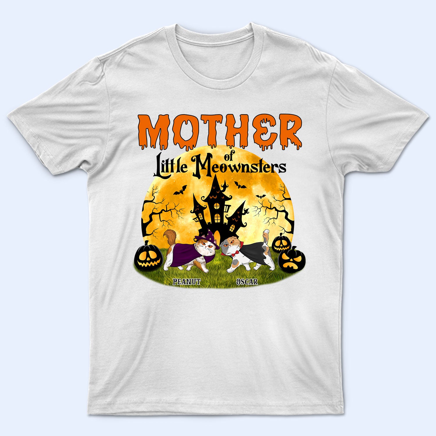 Mother Of Little Meownsters - Halloween Gift For Cat Lovers - Personalized T Shirt