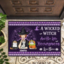A Wicked Witch And Her Little Meownsters Live Here - Halloween Home Decor Gift For Cat Lovers, Women, Yourself - Personalized Doormat