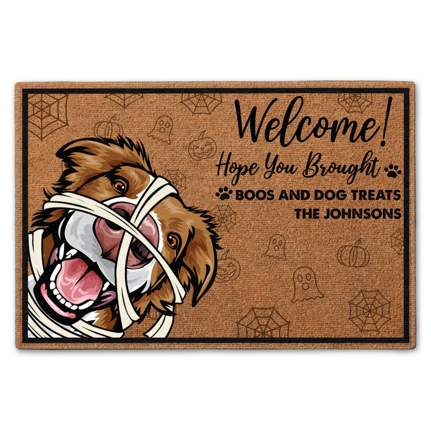 Welcome Hope You Brought Boos And Dog Treats - Halloween Home Decor Gift For Dog Lovers - Personalized Doormat