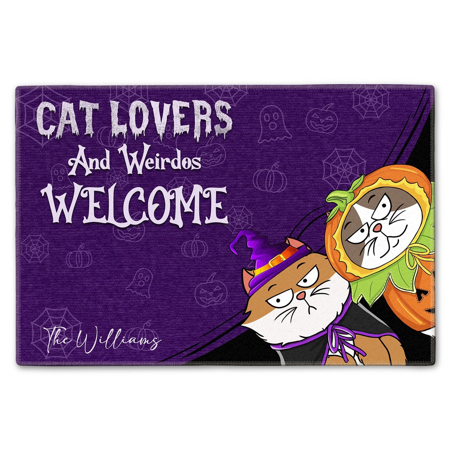 Cat Lovers And Weirdos Welcome - Halloween Decor Gift For Cat Lovers - Personalized Doormat